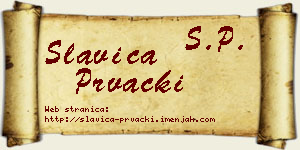 Slavica Prvački vizit kartica